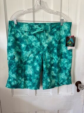 Kanu Surf Teal Green Tie-Dye Boardshorts